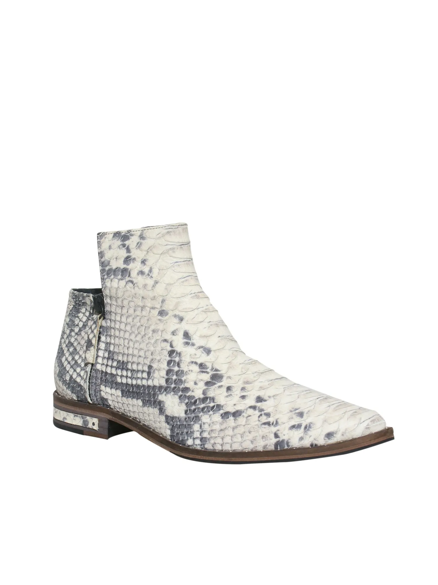 Snakeskin-Print Ankle Boots