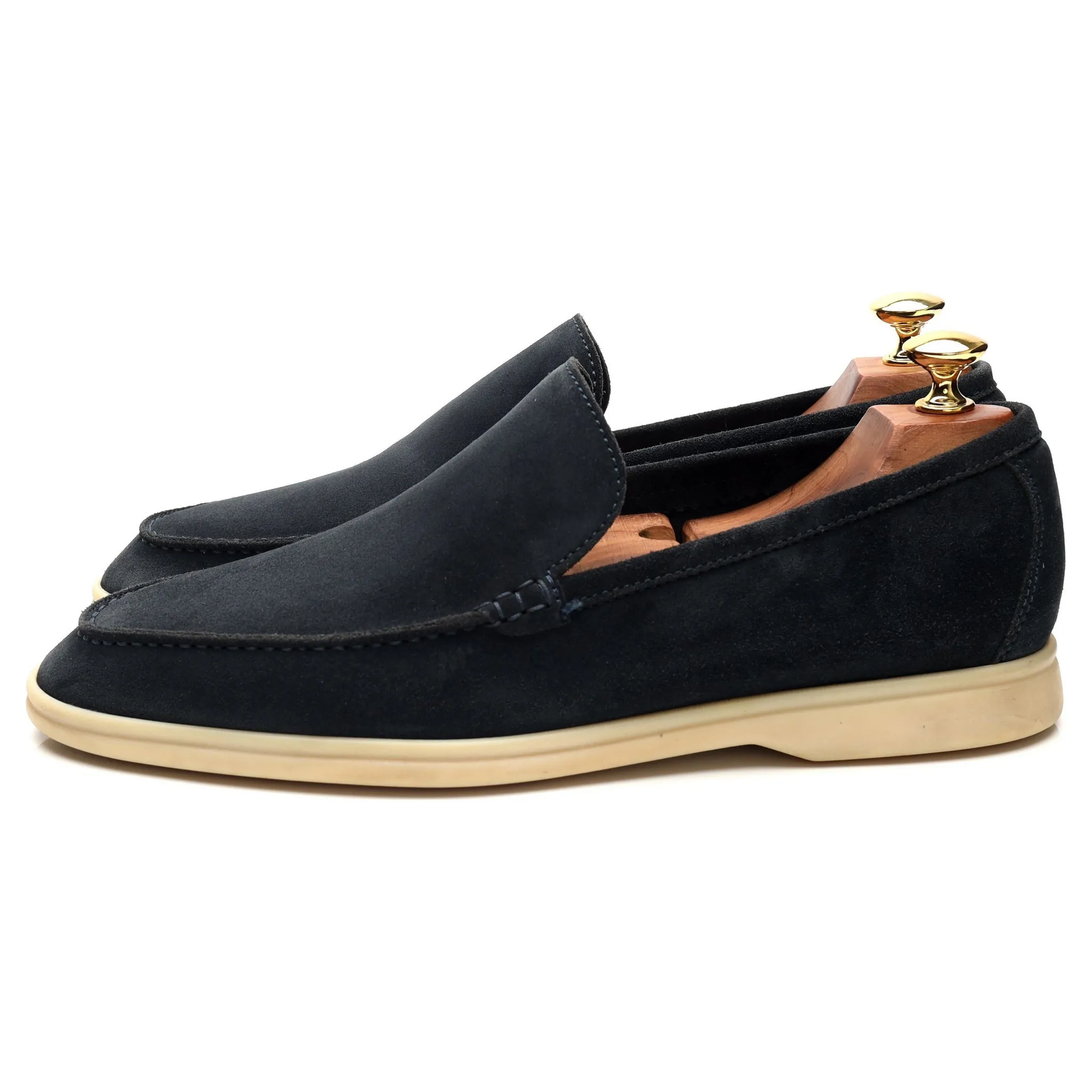 'Summer Walk' Navy Blue Suede Slip On Loafers UK 8 EU 42