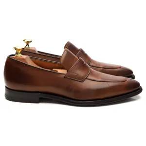 'Swanley' Brown Leather Split Toe Penny Loafers UK 7 G
