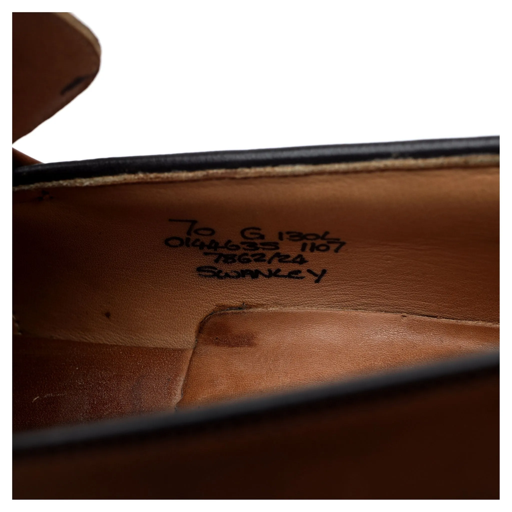 'Swanley' Brown Leather Split Toe Penny Loafers UK 7 G
