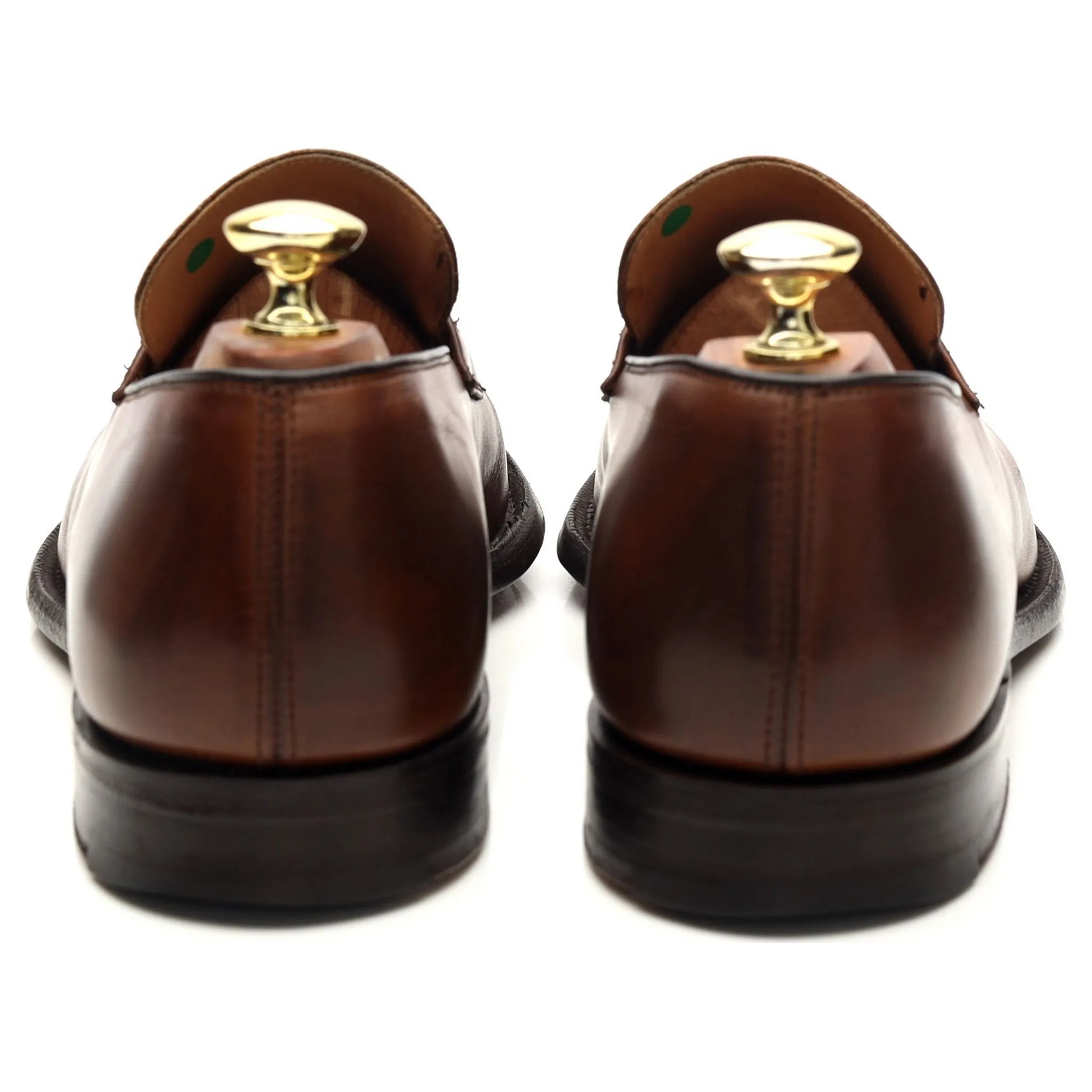'Swanley' Brown Leather Split Toe Penny Loafers UK 7 G