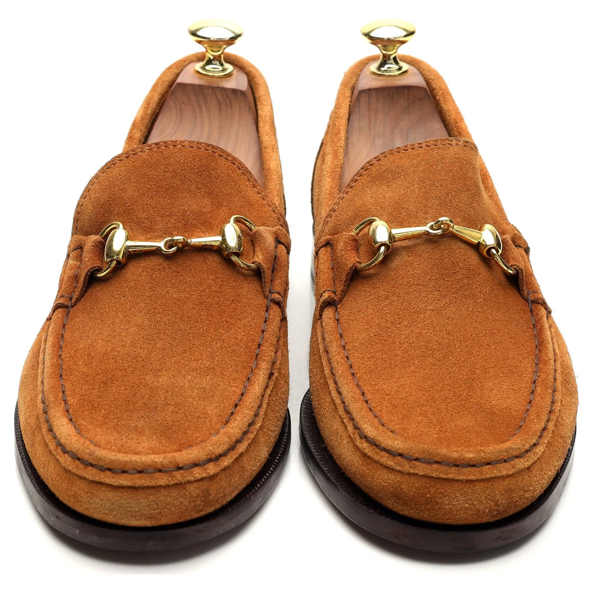 Tan Brown Suede Horsebit Loafers UK 7.5 EU 41.5