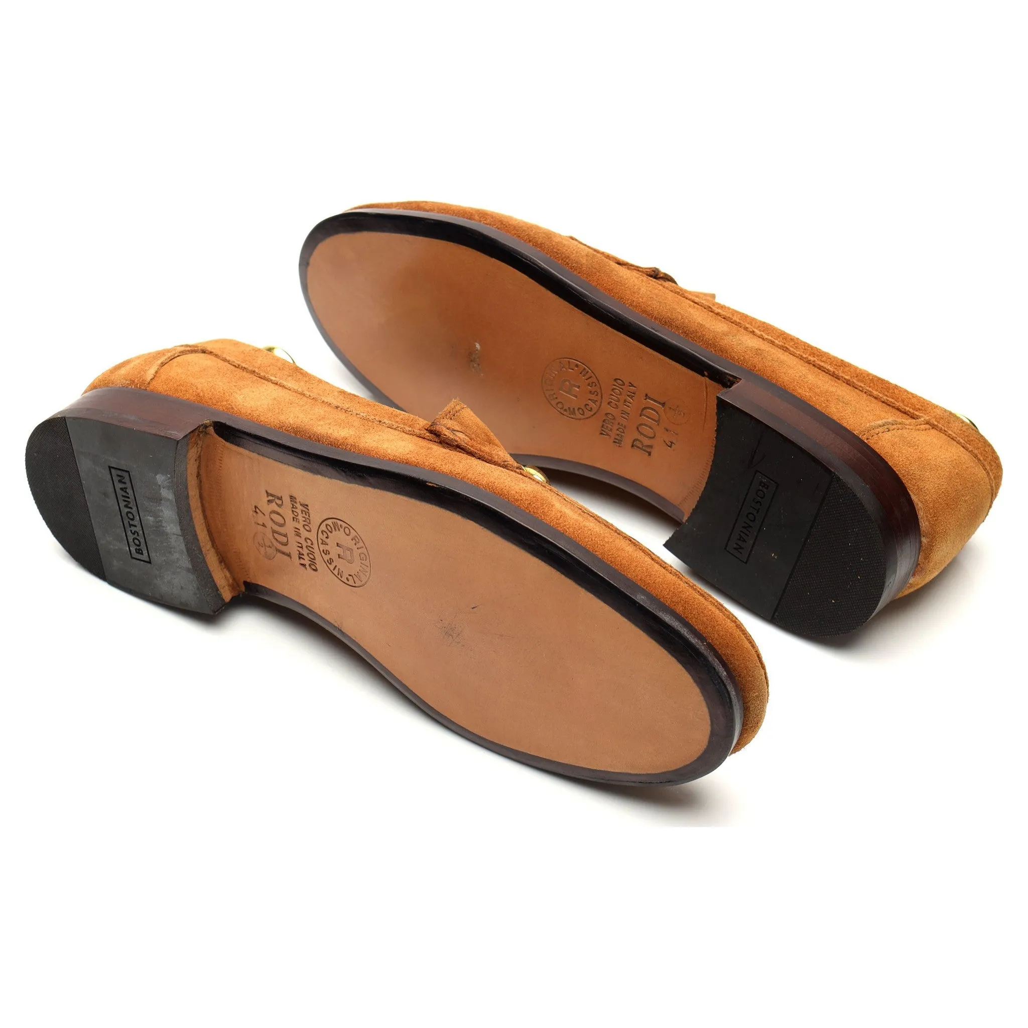 Tan Brown Suede Horsebit Loafers UK 7.5 EU 41.5