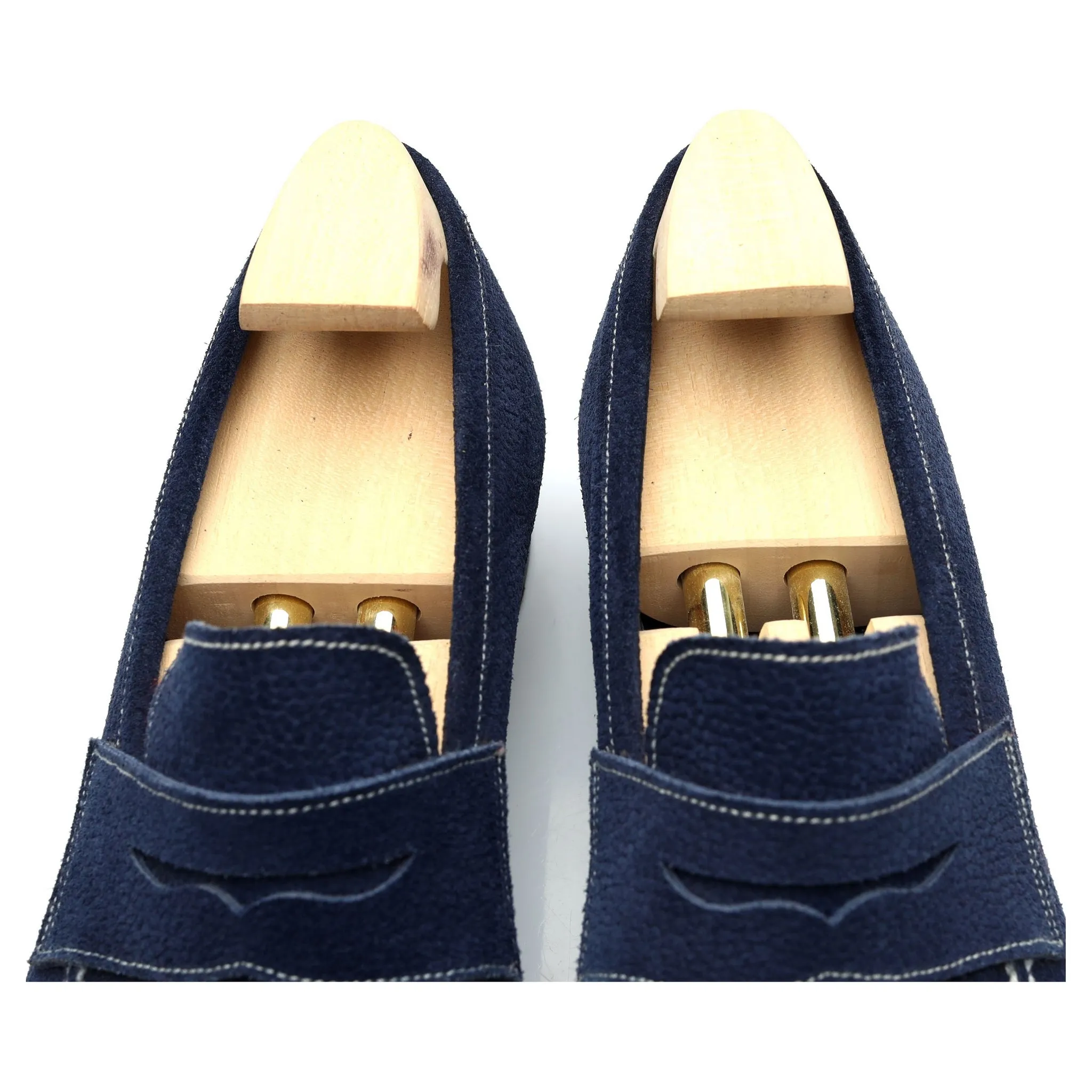 The Sabot Blue Grain Suede Loafers UK 8