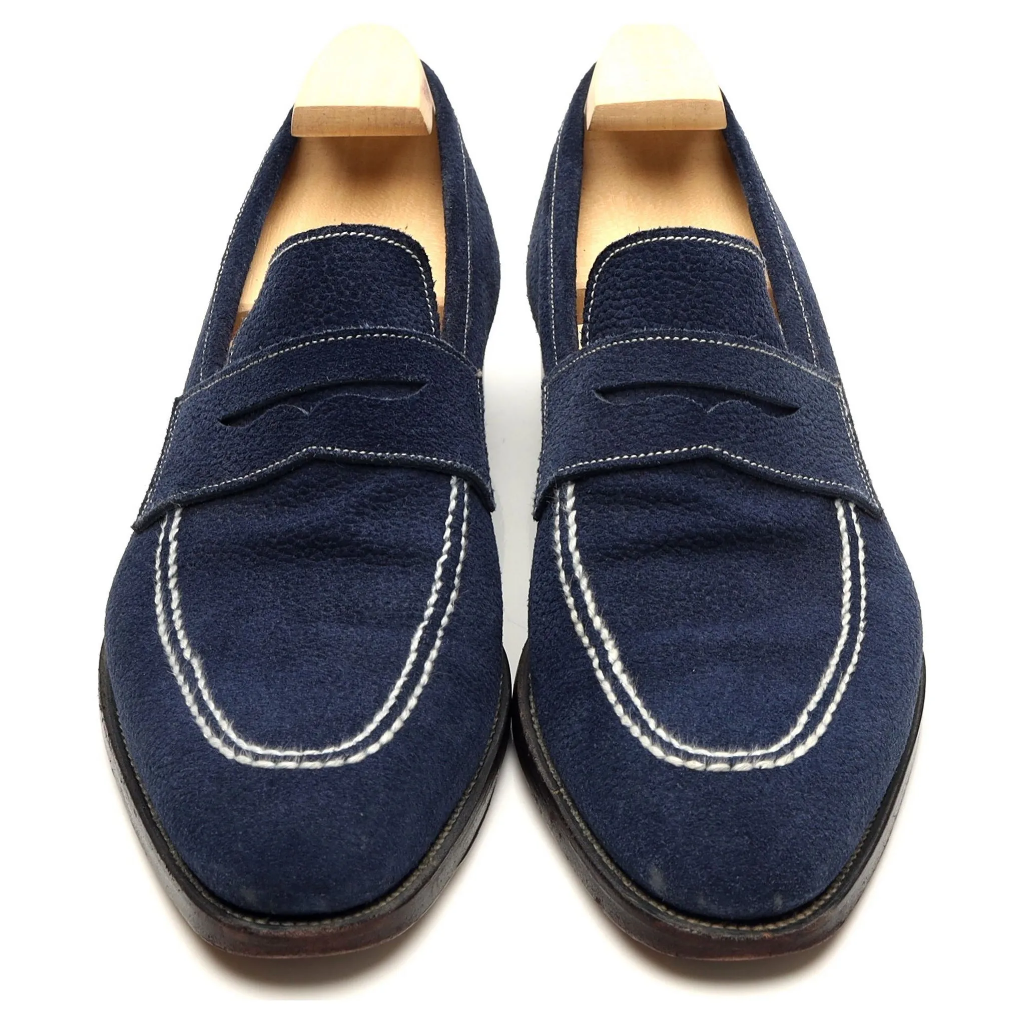 The Sabot Blue Grain Suede Loafers UK 8
