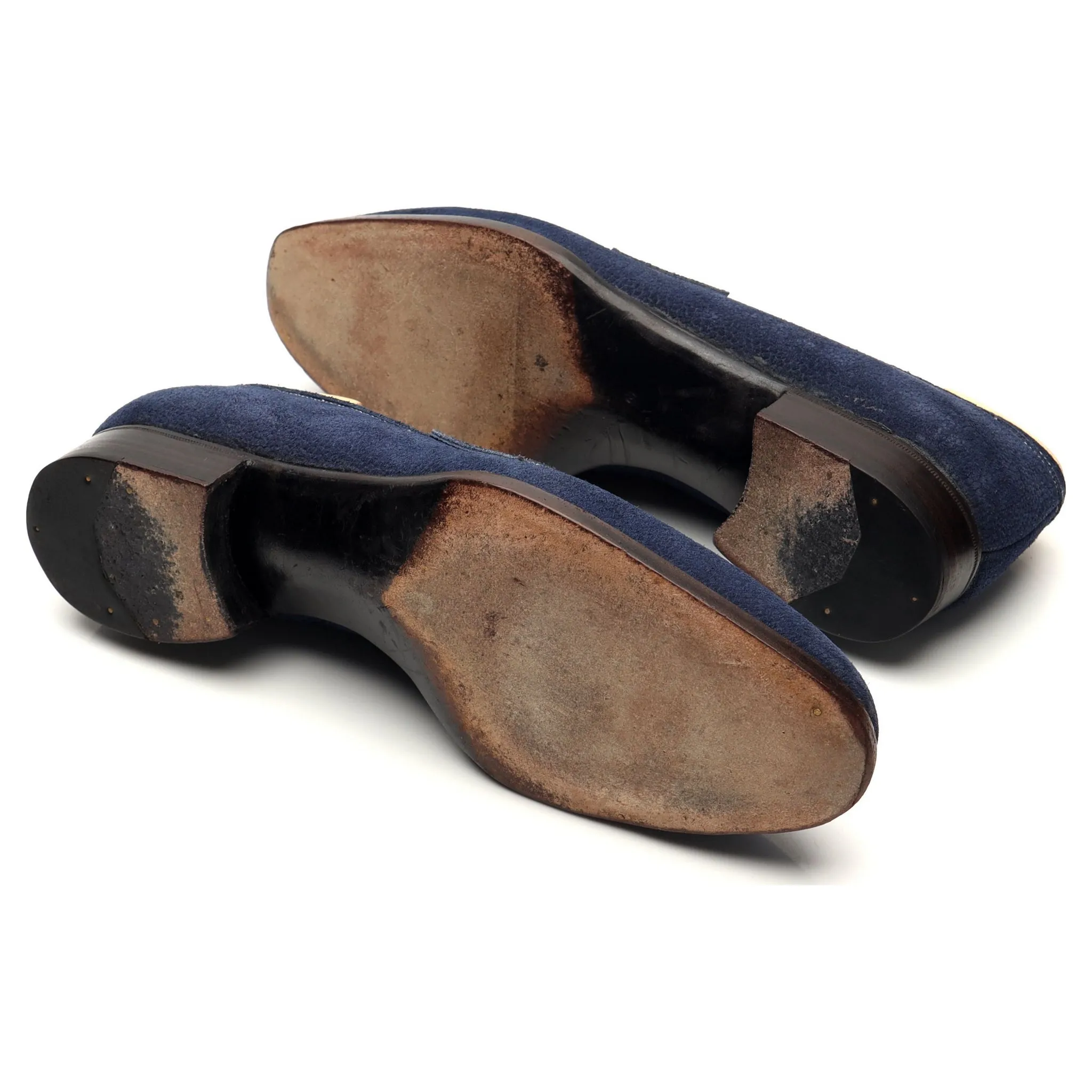 The Sabot Blue Grain Suede Loafers UK 8