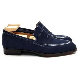 The Sabot Blue Grain Suede Loafers UK 8