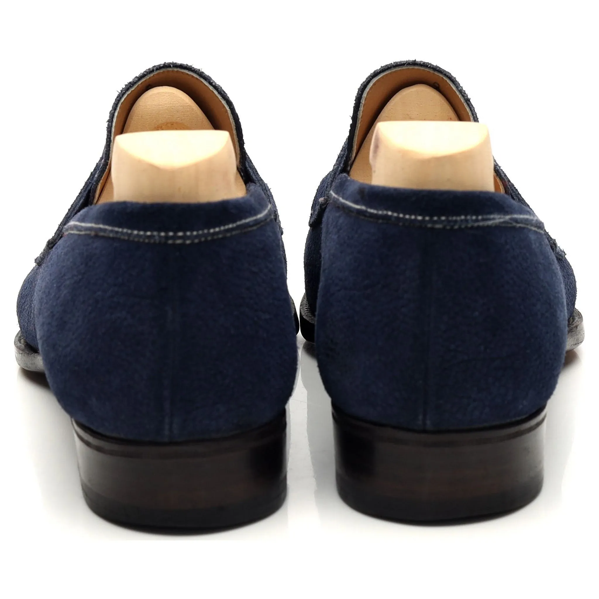 The Sabot Blue Grain Suede Loafers UK 8