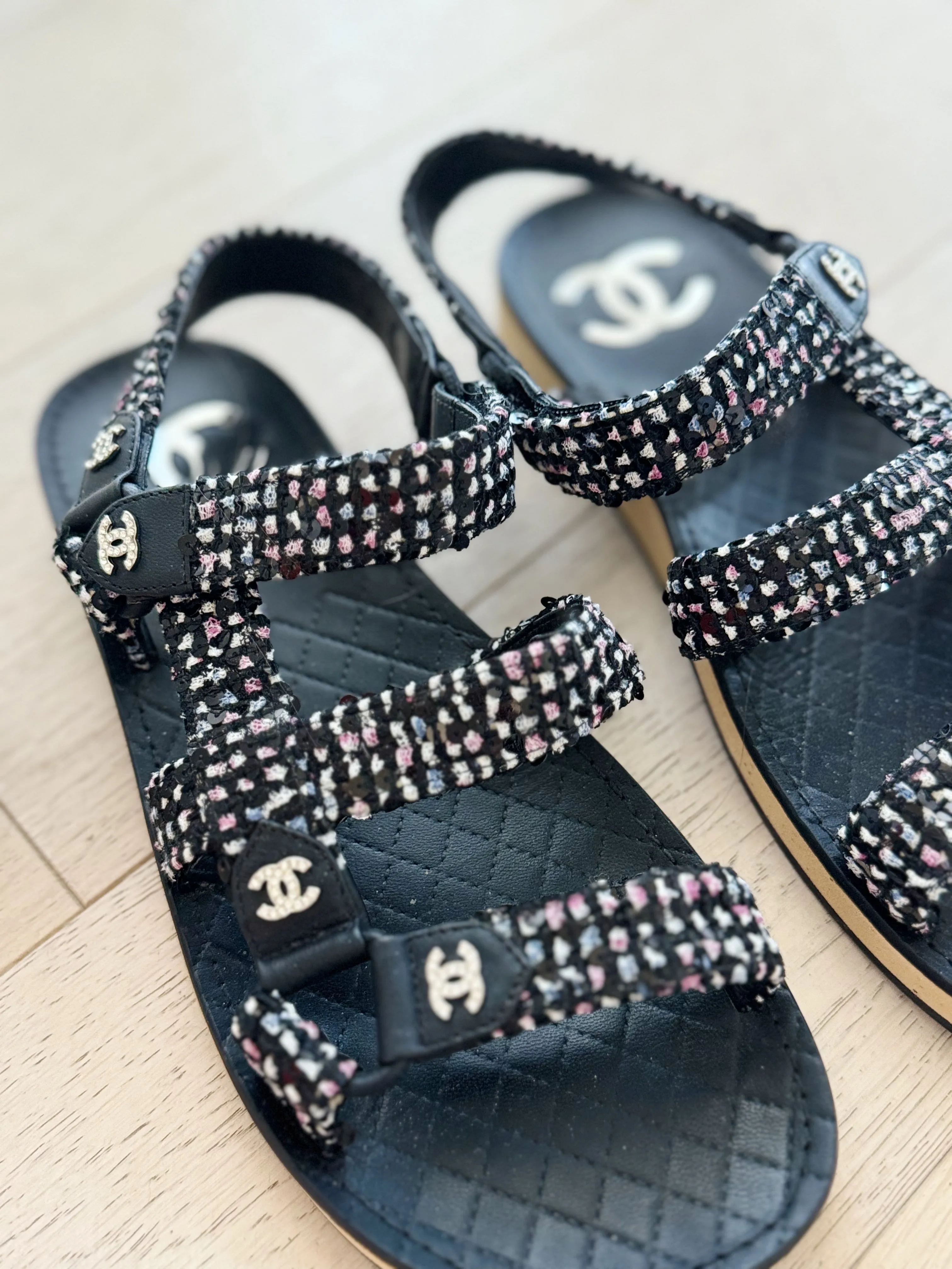 Tweed Dad Sandals