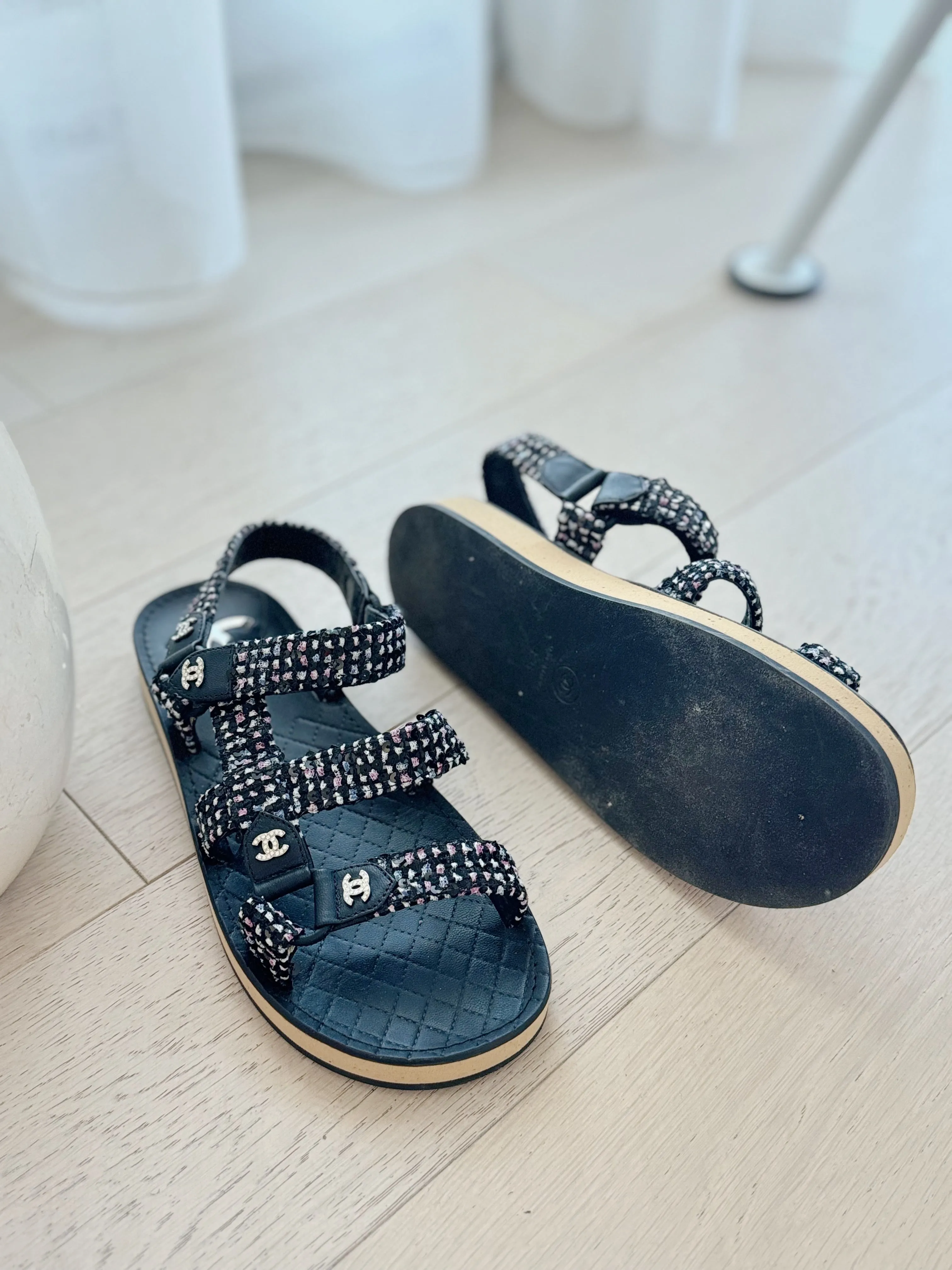 Tweed Dad Sandals