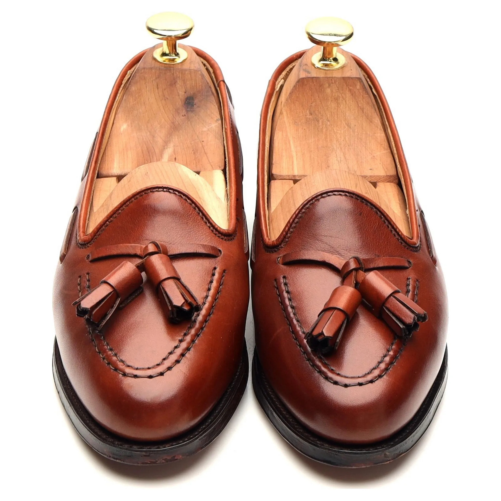 Women's 'Naseby' Tan Brown Leather Tassel Loafers UK 3 UK