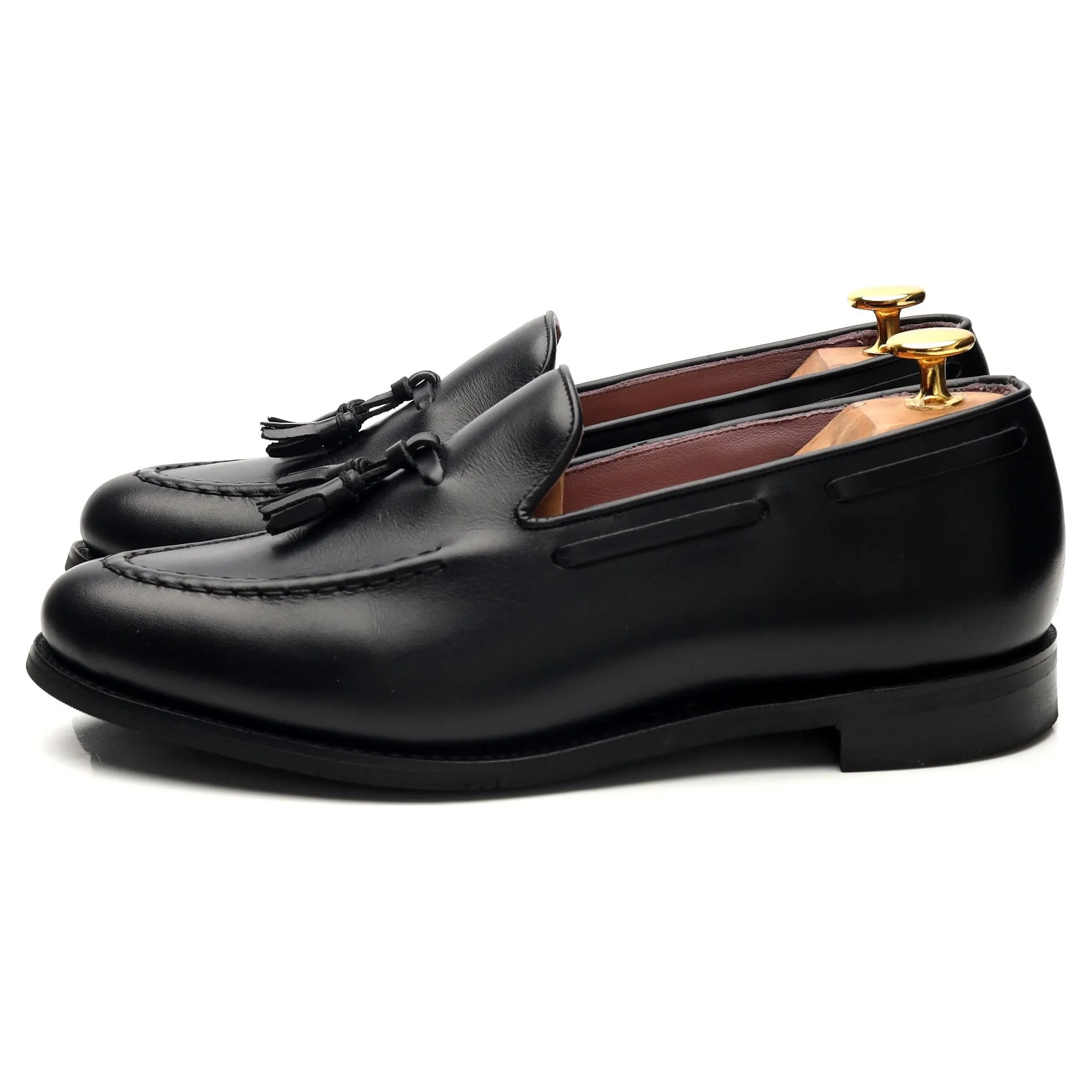 Women's 'Sienna' Black Leather Tassel Loafers UK 6 D