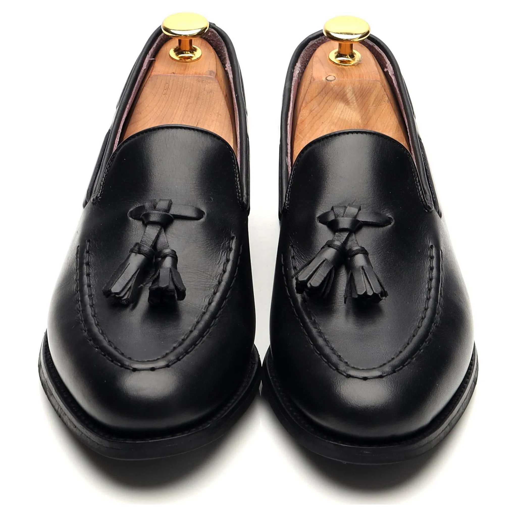 Women's 'Sienna' Black Leather Tassel Loafers UK 6 D